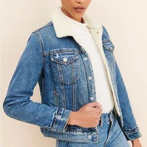 Lucky brand icon Sherpa denim jacket S